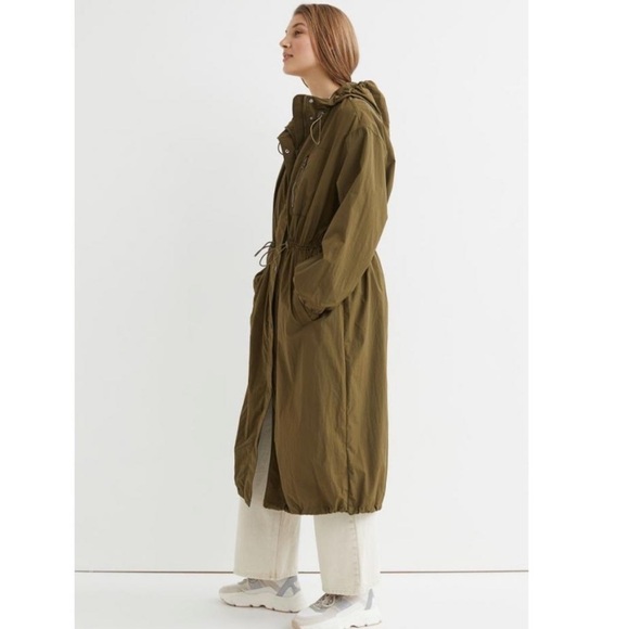 H&M olive green light long jacket. Size Xs / S - Picture 3 of 14